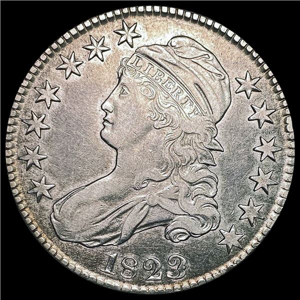 1823 Patched 3 Capped Bust Half Dollar Near UNC