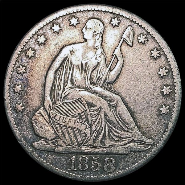 1858-O Seated Liberty Half Dollar LIGHTLY CIRCULATED