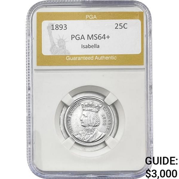 1893 Isabella Silver Quarter PGA MS64+