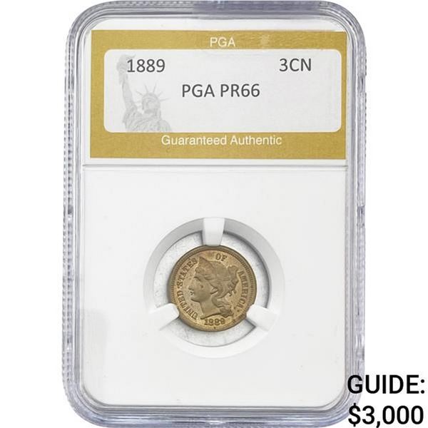 1889 Nickel Three Cent PGA PR66