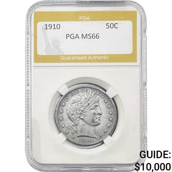 1910 Barber Half Dollar PGA MS66