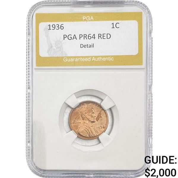 1936 Wheat Cent PGA PR64 RED DETAIL