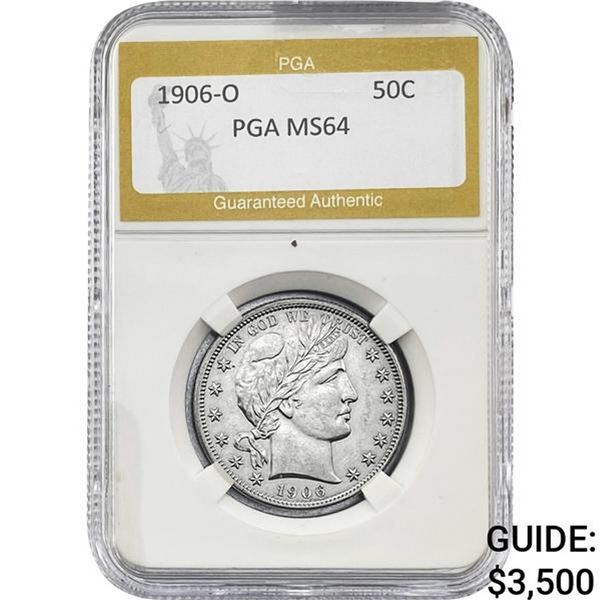 1906-O Barber Half Dollar PGA MS64