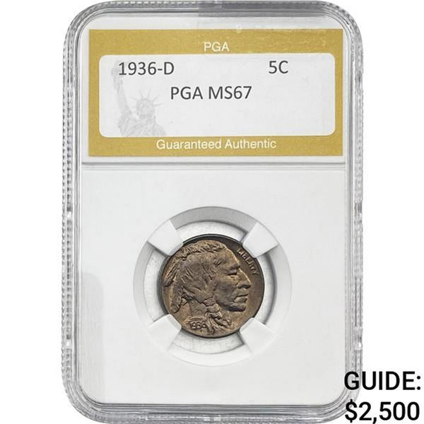 1936-D Buffalo Nickel PGA MS67