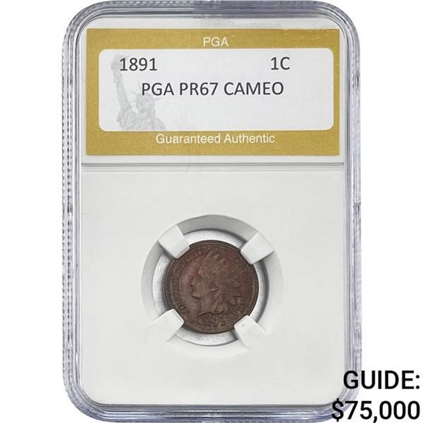 1891 Indian Head Cent PGA PR67 CAMEO