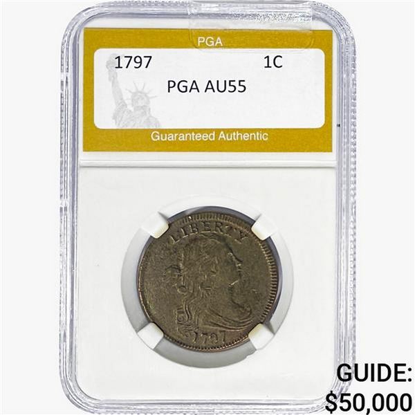 1797 Draped Bust Large Cent PGA AU55