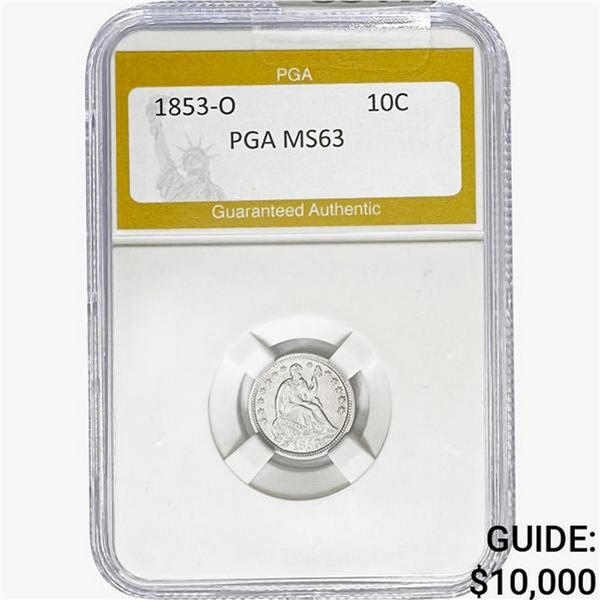 1853-O Seated Liberty Half Dime PGA MS63