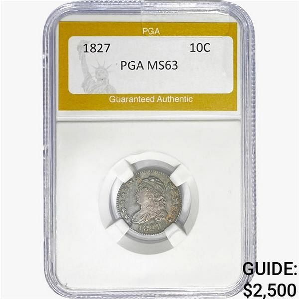 1827 Capped Bust Dime PGA MS63