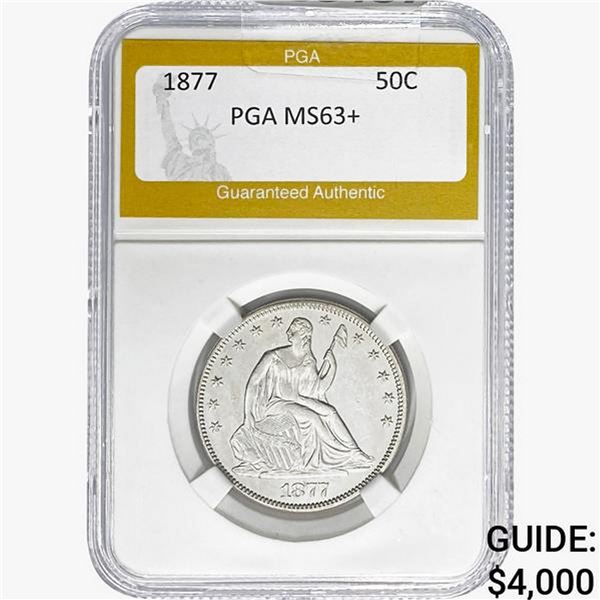 1877 Seated Liberty Half Dollar PGA MS63+