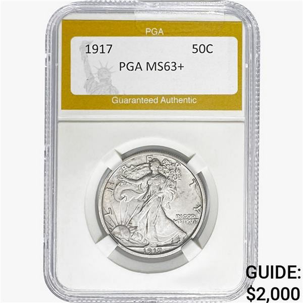 1917 Walking Liberty Half Dollar PGA MS63+