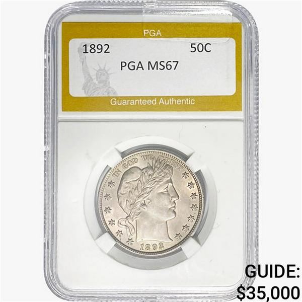 1892 Barber Half Dollar PGA MS67
