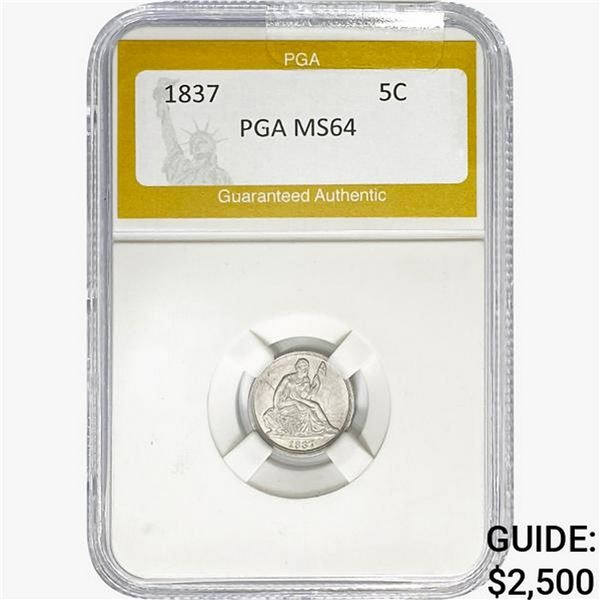 1837 Seated Liberty Half Dime PGA MS64