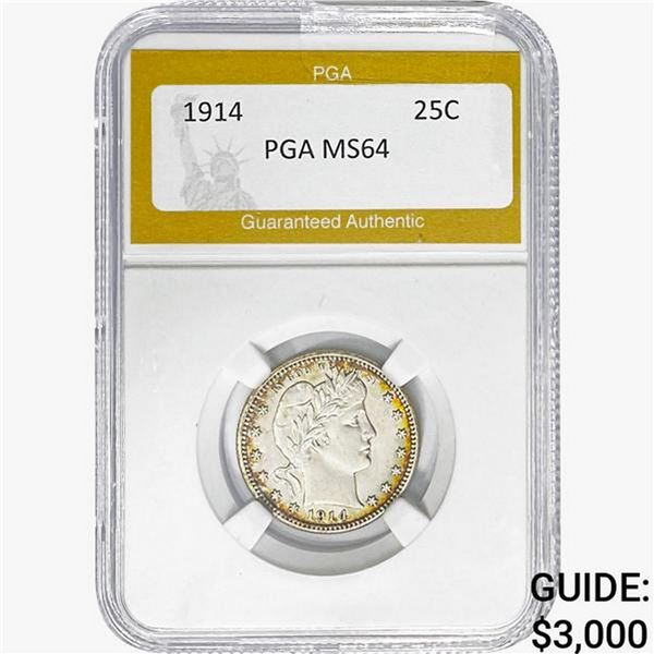1914 Barber Quarter PGA MS64