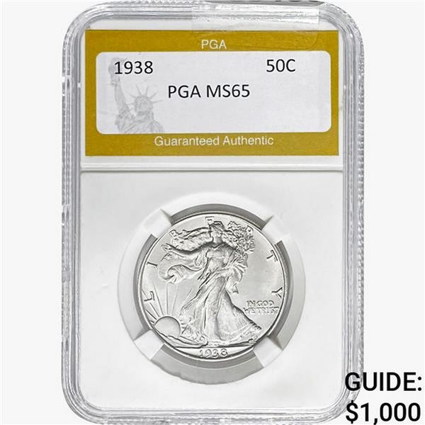 1938 Walking Liberty Half Dollar PGA MS65
