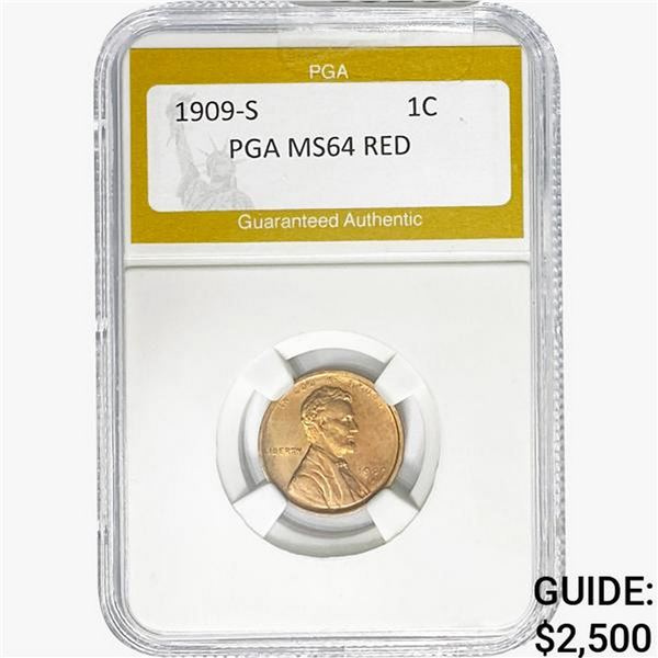 1909-S Wheat Cent PGA MS64 RED