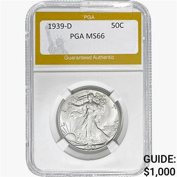 1939-D Walking Liberty Half Dollar PGA MS66
