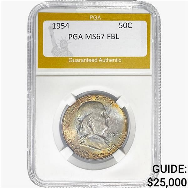 1954 Franklin Half Dollar PGA MS67 FBL