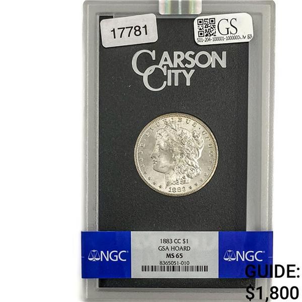 1883-CC Morgan Silver Dollar GSA MS65
