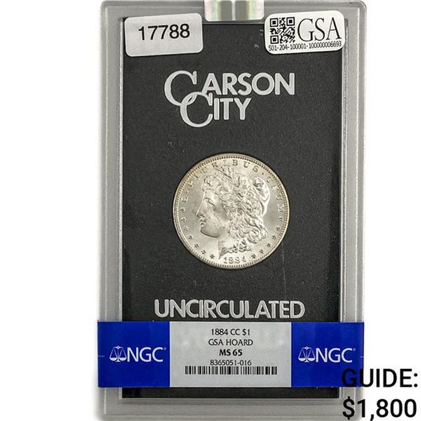 1884-CC Morgan Silver Dollar GSA MS65