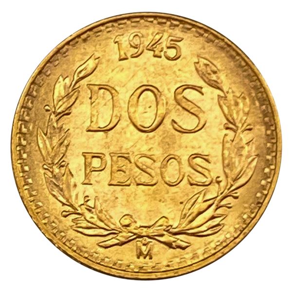 1945 Mexico Dos Pesos, .0482 oz agw