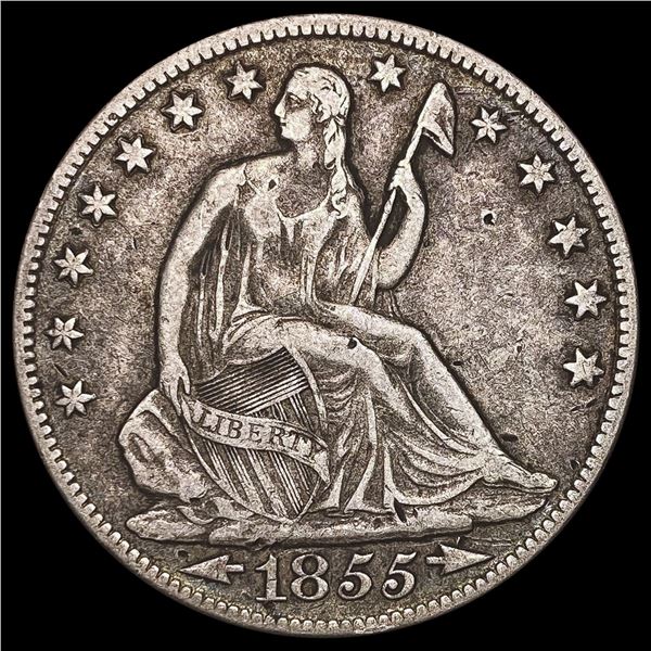 1855-O Arrows Seated Liberty Half Dollar LIGHTLY CIRCULATED