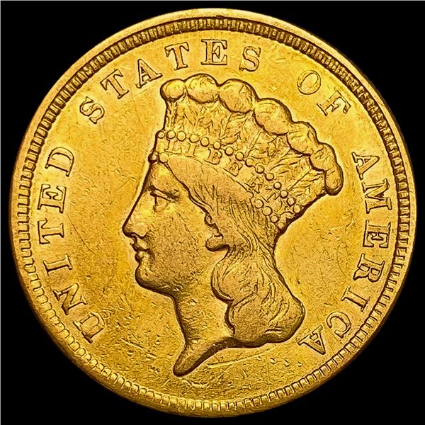 1854 $3 Gold Piece CLOSELY UNCIRCULATED
