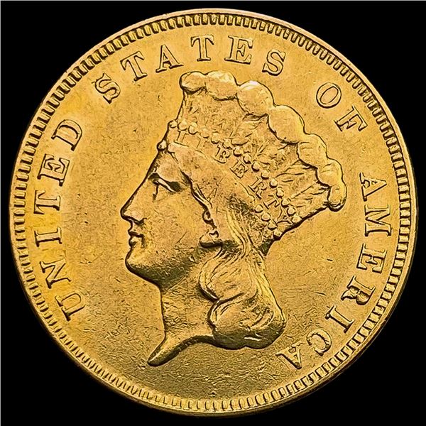 1874 $3 Gold Piece CHOICE AU