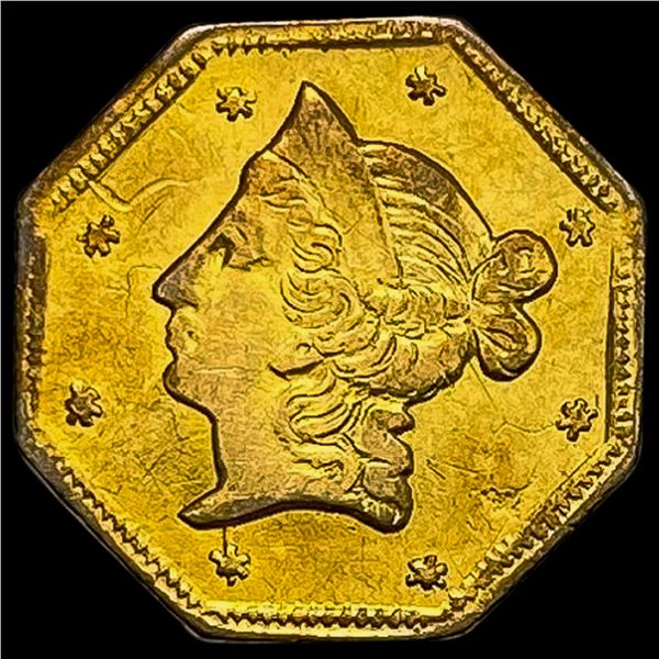1853 Octagonal California Gold Dollar CLOSELY UNCIRCULATED