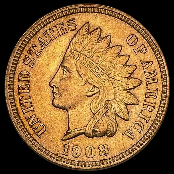 1908 RED Indian Head Cent CHOICE BU
