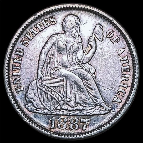 1887 Seated Liberty Dime CHOICE AU