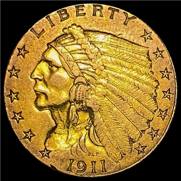 1911 $2.50 Gold Quarter Eagle CLOSELY UNCIRCULATED