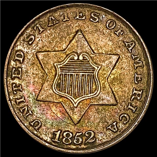 1852 Silver Three Cent CLOSELY UNCIRCULATED