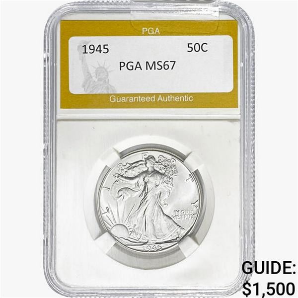 1945 Walking Liberty Half Dollar PGA MS67