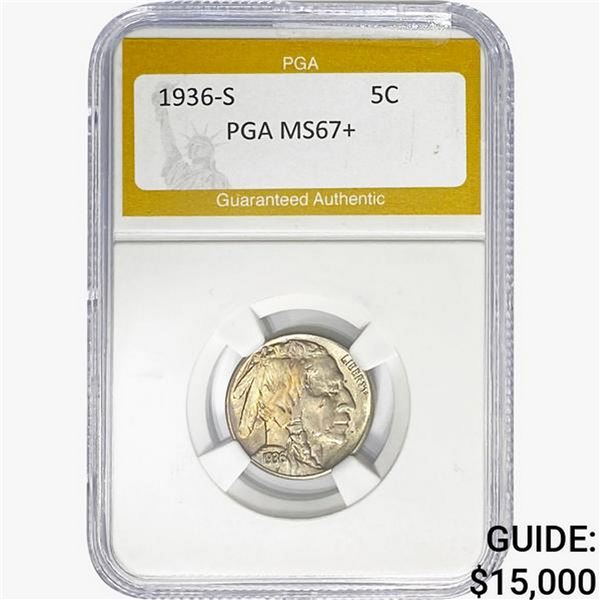 1936-S Buffalo Nickel PGA MS67+