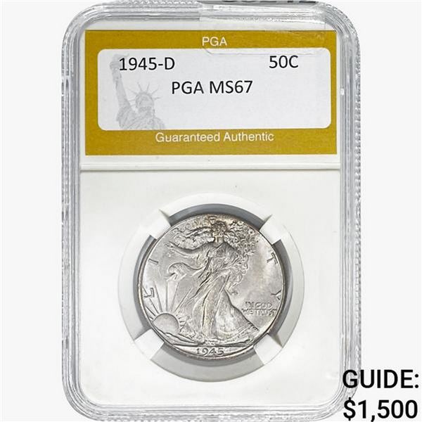 1945-D Walking Liberty Half Dollar PGA MS67