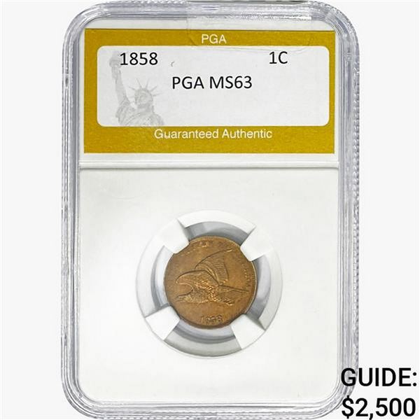 1858 Flying Eagle Cent PGA MS63