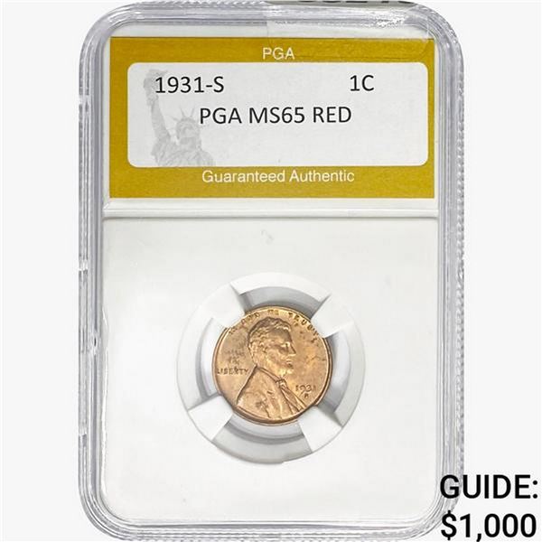 1931-S Wheat Cent PGA MS65 RED