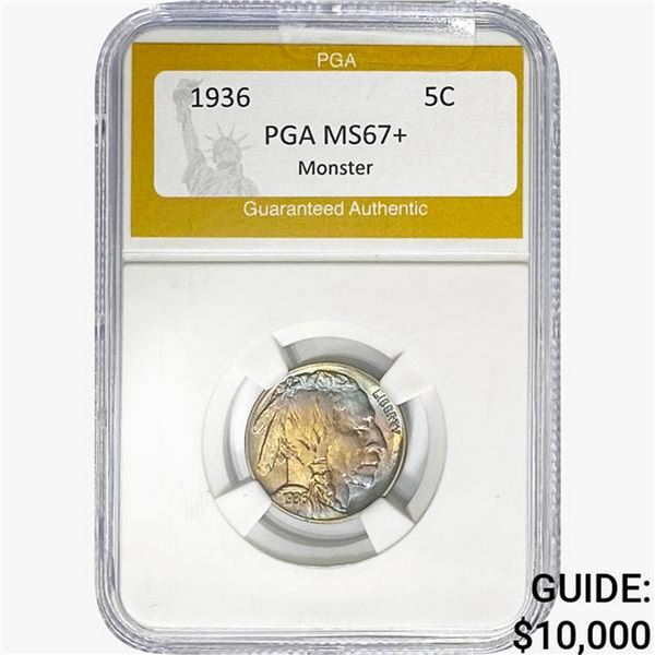 1936 Buffalo Nickel PGA MS67+ MONSTER