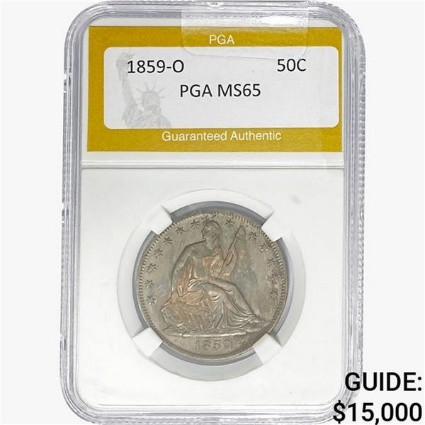 1859-O Seated Liberty Half Dollar PGA MS65