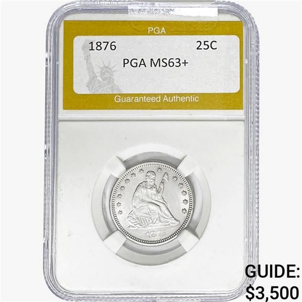 1876 Seated Liberty Quarter PGA MS63+