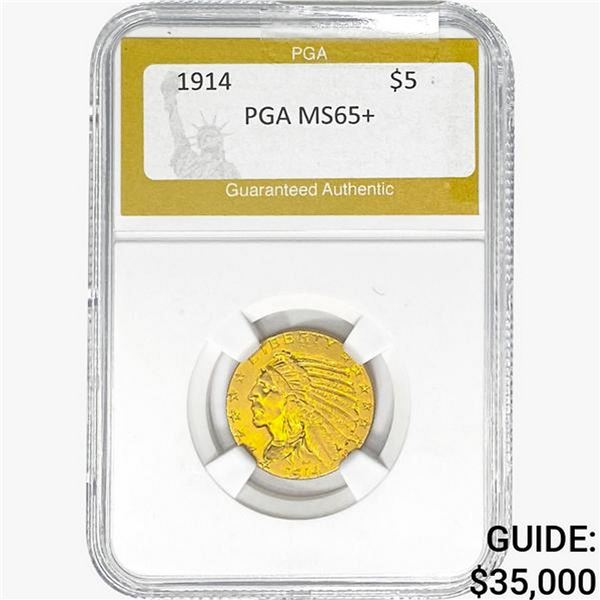 1914 $5 Gold Half Eagle PGA MS65+