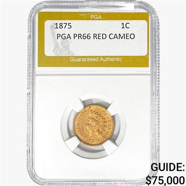 1875 Indian Head Cent PGA PR66 RED CAMEO