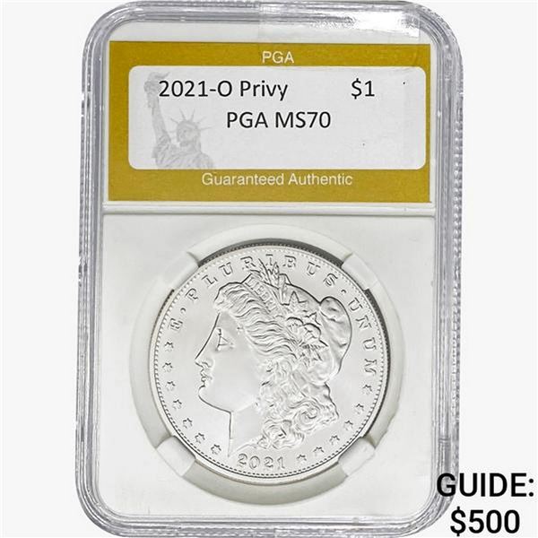 2021-O PRIVY Morgan Silver Dollar PGA MS70