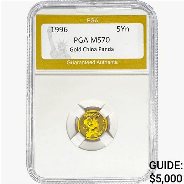 1996 1/10 oz Gold China Panda 5 Yuan PGA MS70
