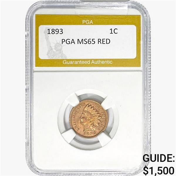 1893 Indian Head Cent PGA MS65 RED