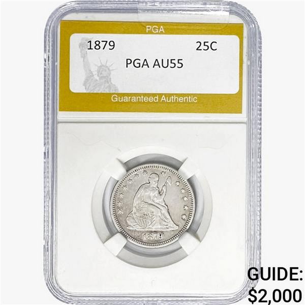 1879 Seated Liberty Quarter PGA AU55