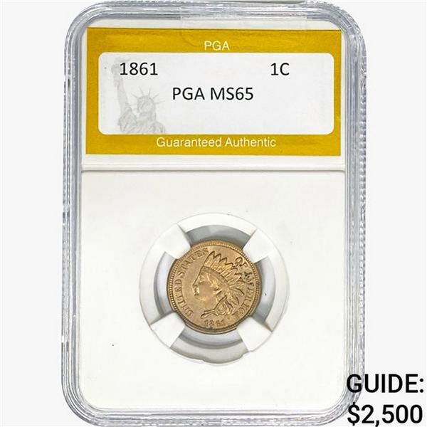 1861 Indian Head Cent PGA MS65