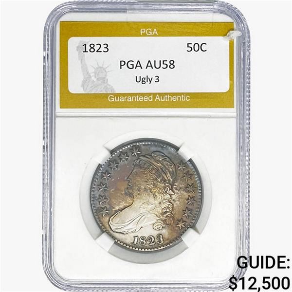 1823 Capped Bust Half Dollar PGA AU58 UGLY 3