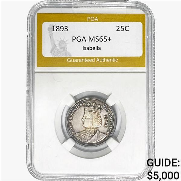 1893 Isabella Silver Quarter PGA MS65+