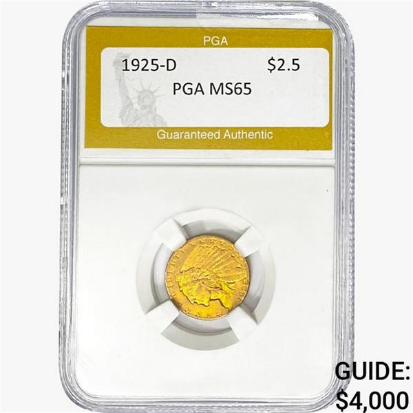1925-D $2.50 Gold Quarter Eagle PGA MS65